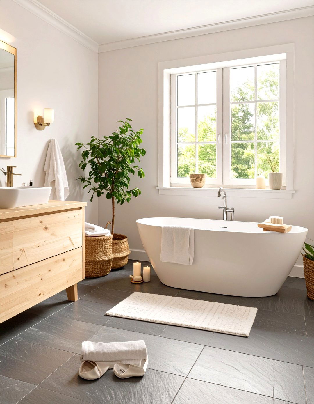 The Scandinavian Spa Bathroom - 30 modern rustic bathroom ideas