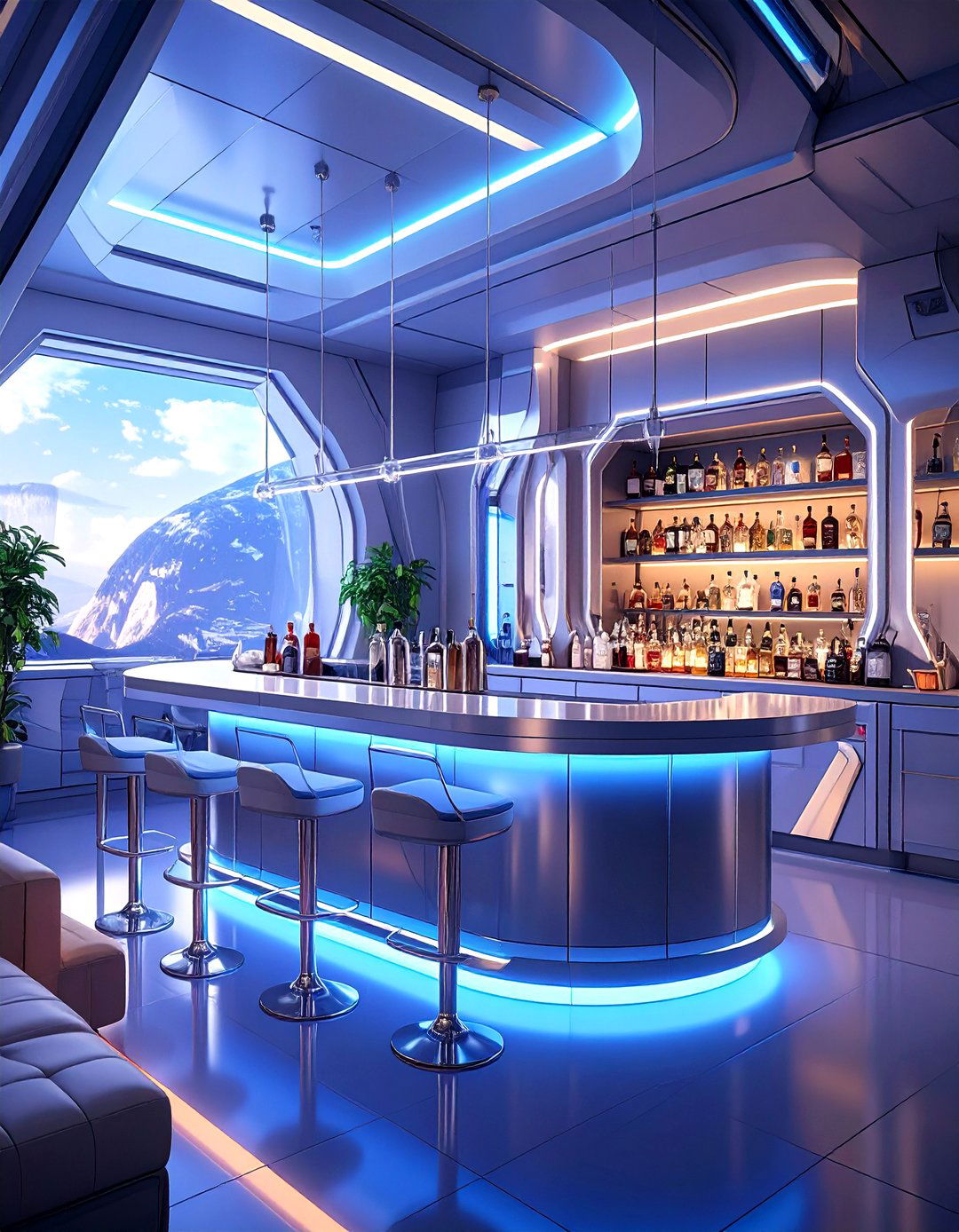 The Sci Fi Space Station Bar - 30 man cave bar ideas
