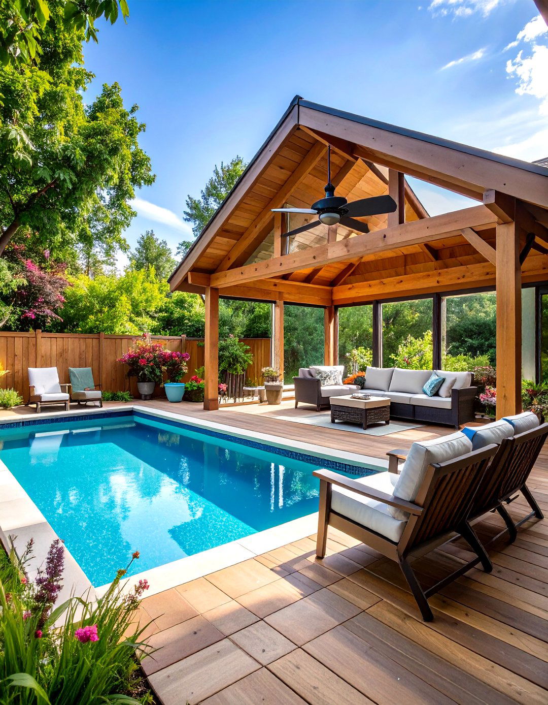 The Screened In Porch Deck - 30 diy above ground pool deck ideas on a budget