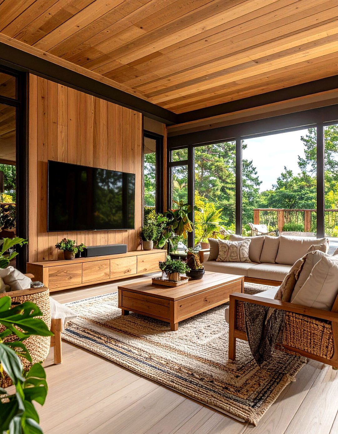 The Screened In Porch Media Center - 30 diy outdoor tv ideas