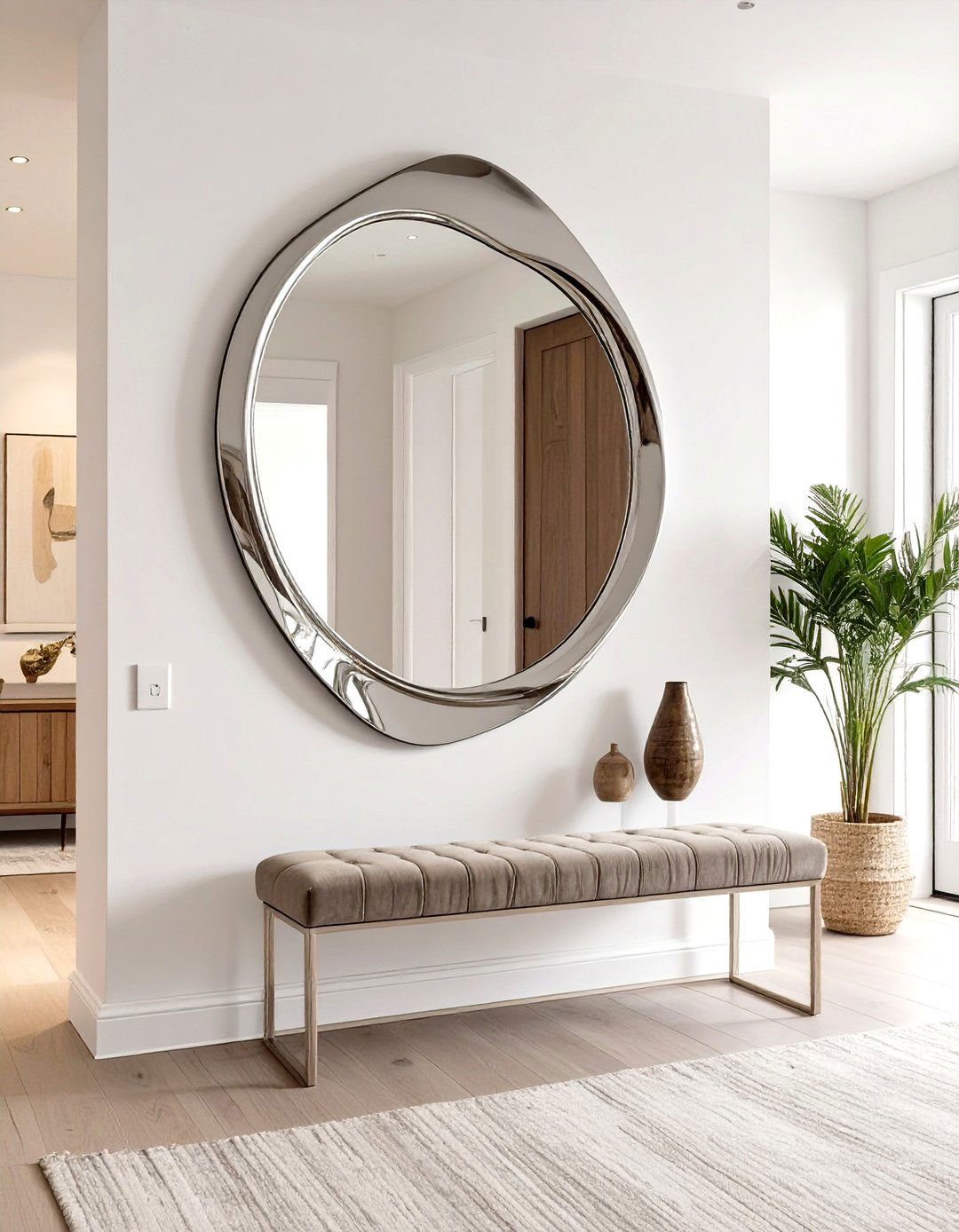 The Sculptural Abstract Entryway Mirror - 30 modern entryway mirror ideas