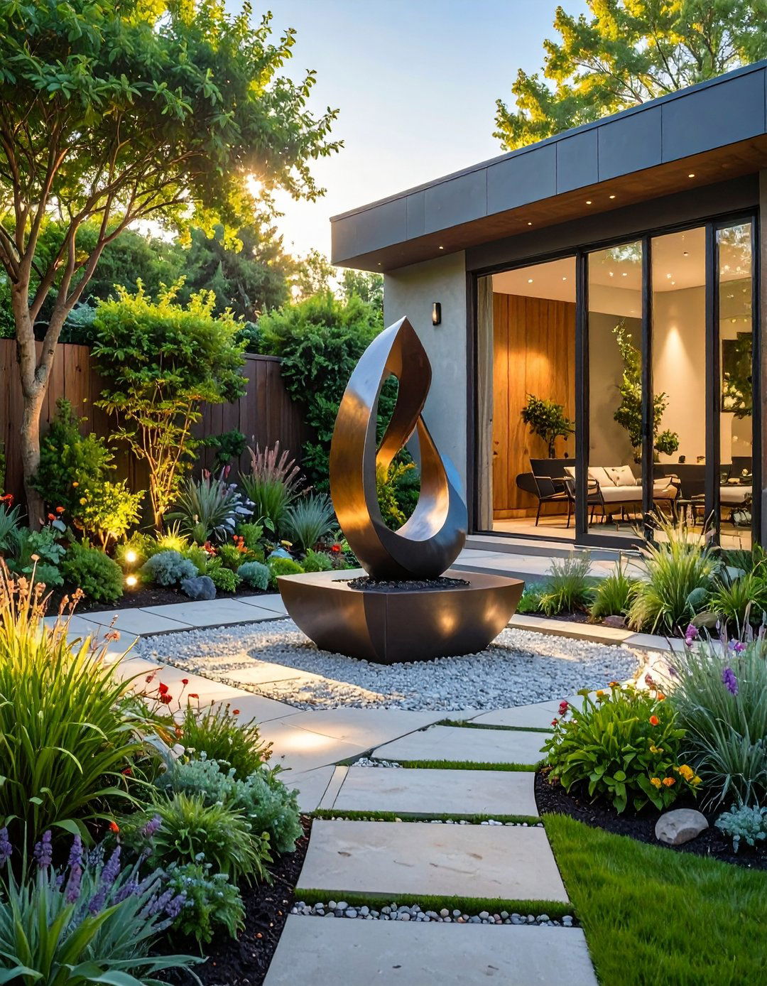 The Sculptural Art Garden - 30 modern small backyard ideas