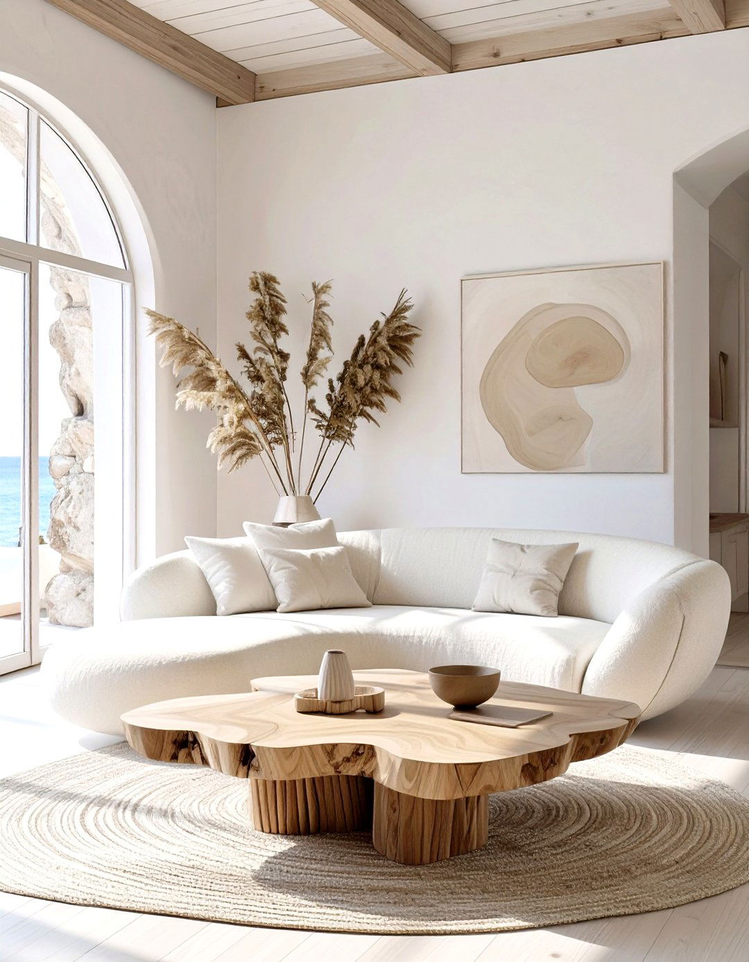 The Sculptural Furniture Living Room - 30 modern coastal living room ideas
