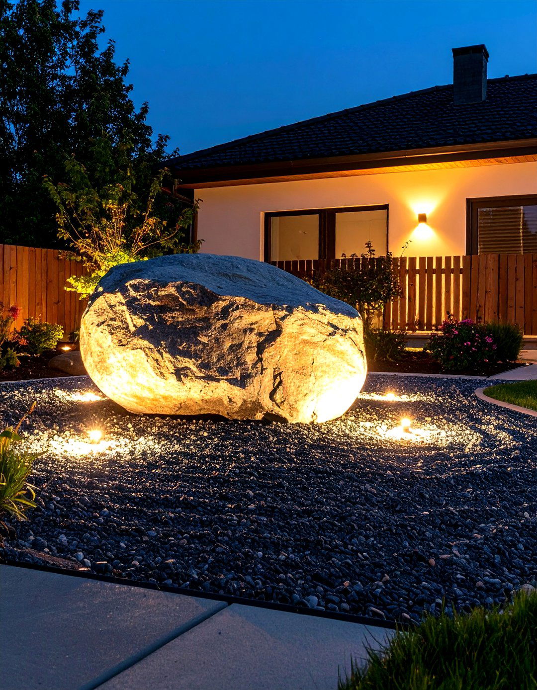 The Sculptural Statement Rock Garden - 30 front yard landscaping ideas modern rock garden ideas