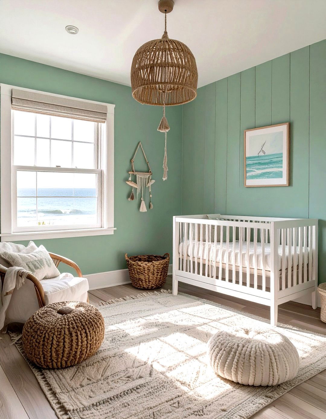 The Seafoam Green Coastal Nursery - 30 green nursery ideas