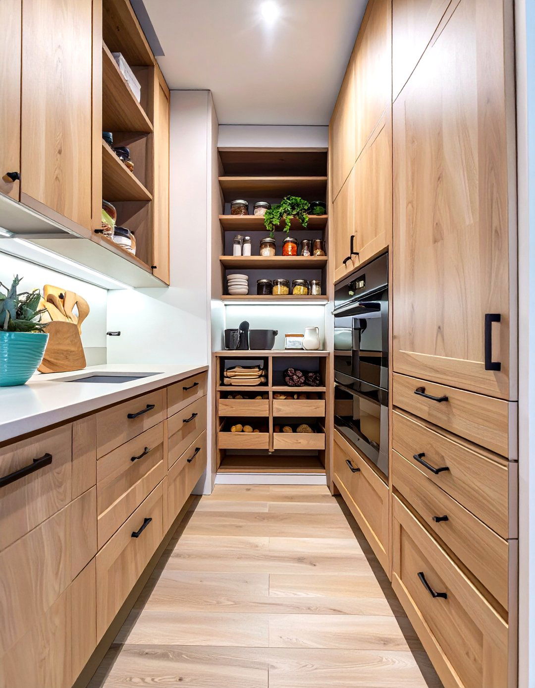The Seamless Cabinetry Pantry - 30 hidden small walk in pantry ideas