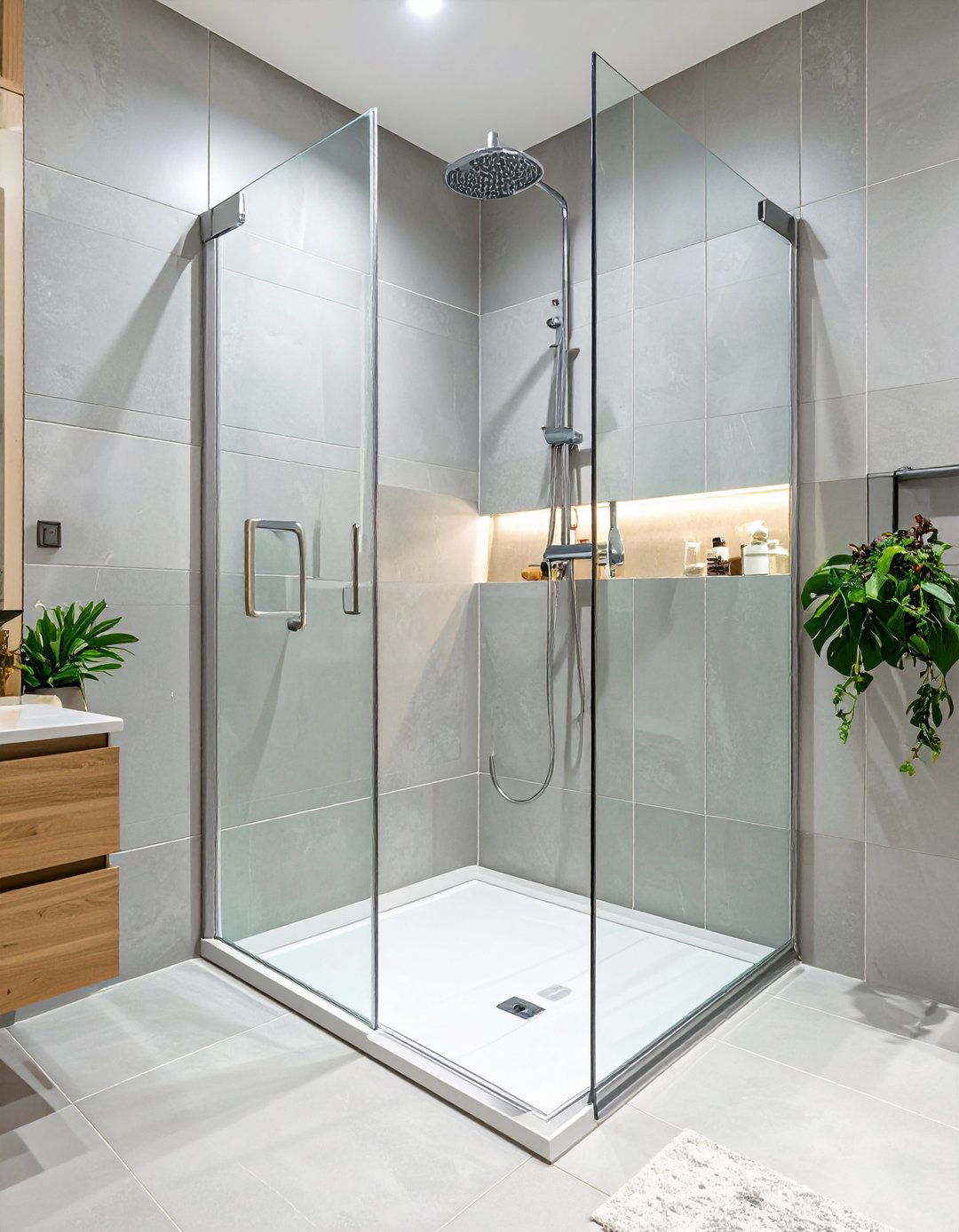 The Seamless Glass Panel Walk In Shower - 30 modern small bathroom walk in shower ideas