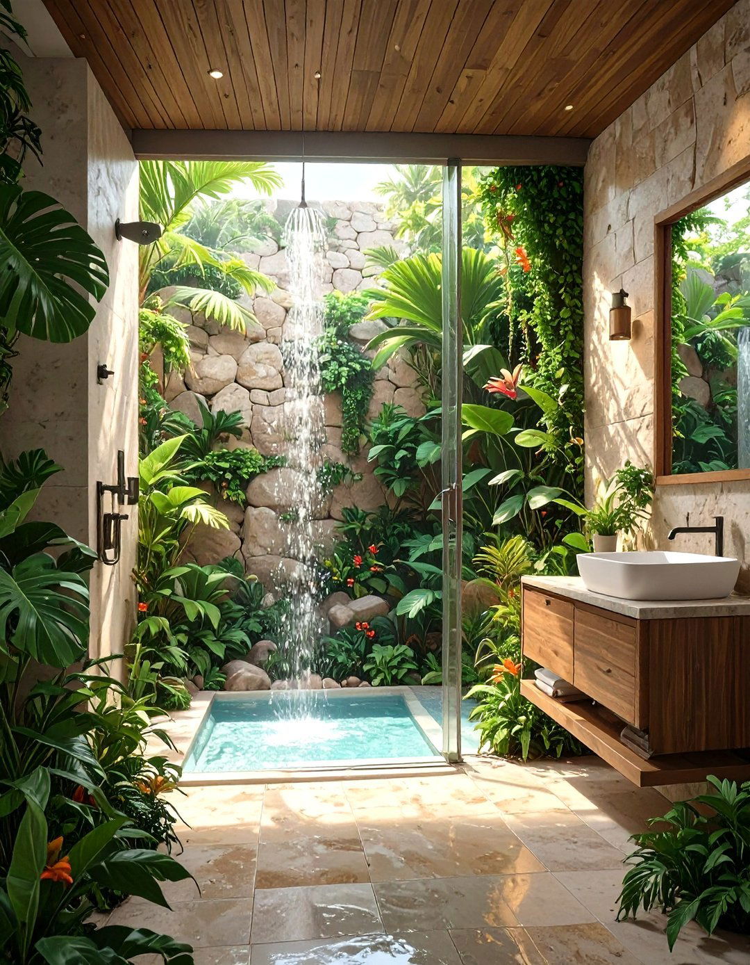 The Seamless Indoor Outdoor Shower Experience - 30 luxury master bathroom ideas