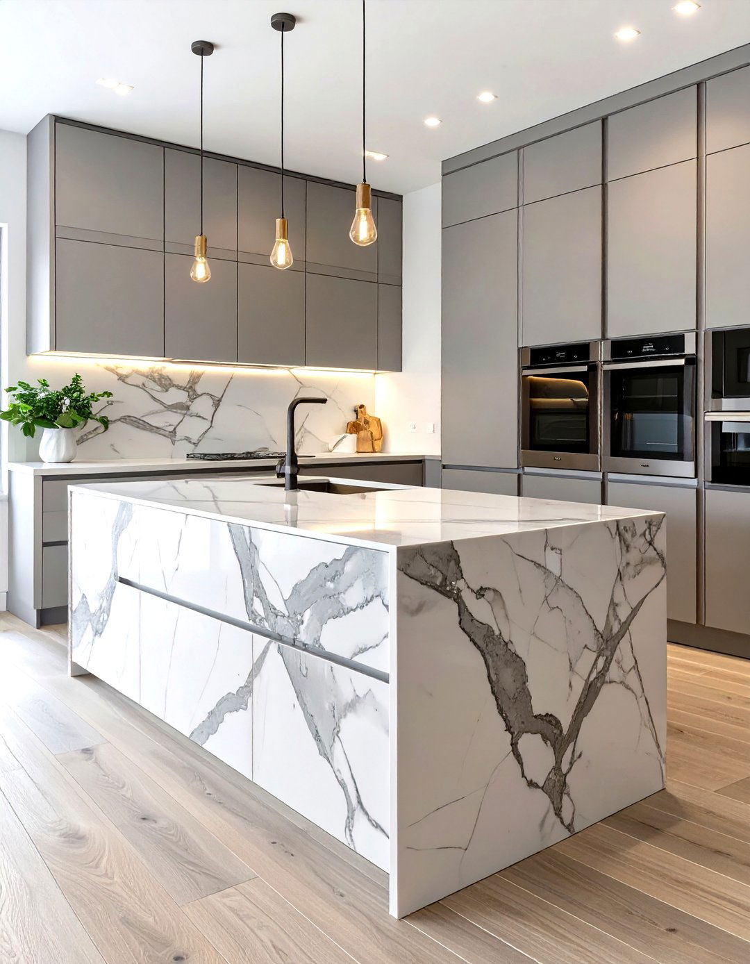 The Seamless Waterfall Kitchen Island - 30 modern kitchen island ideas