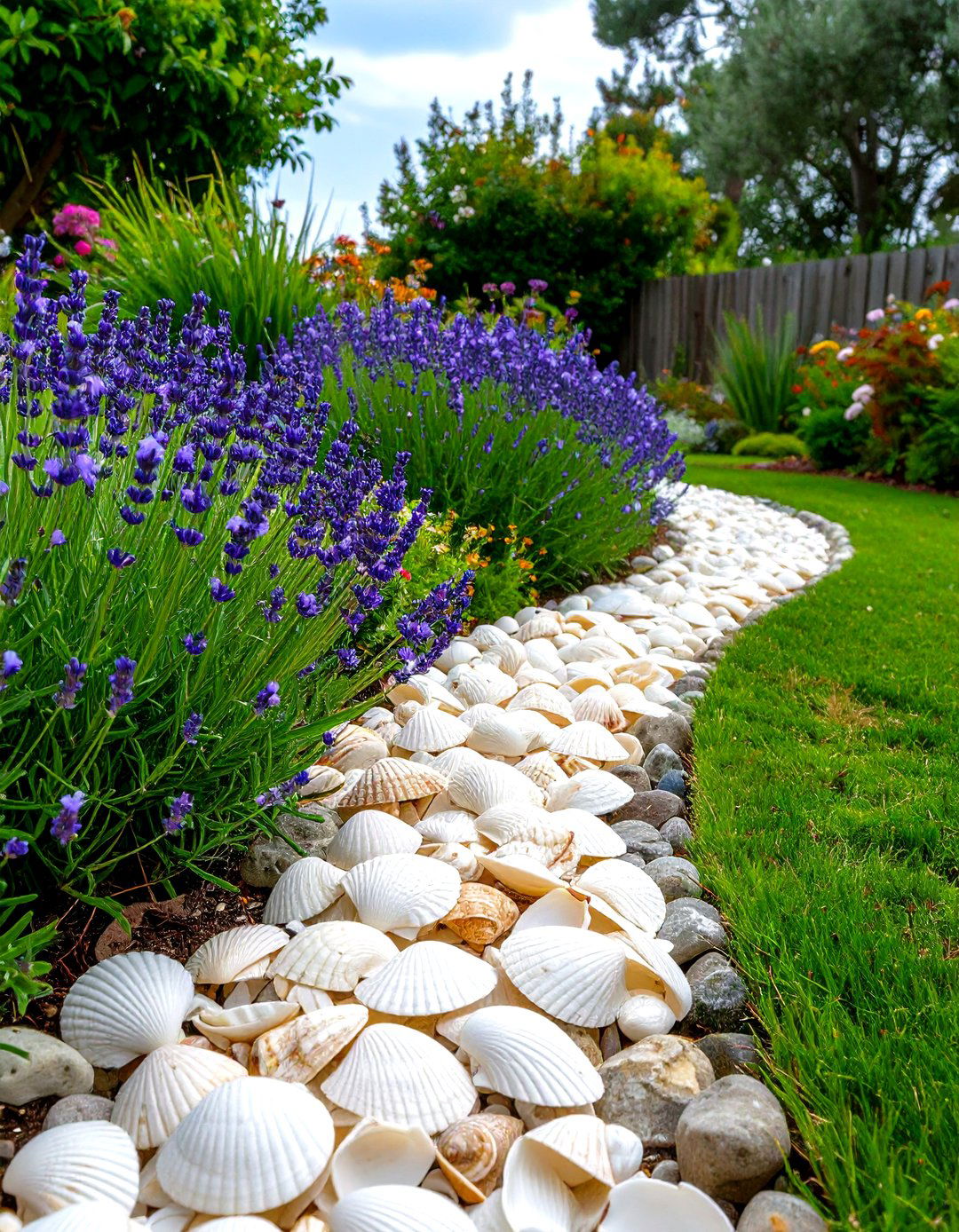 The Seashell Lined Coastal Garden Border - 30 garden border ideas