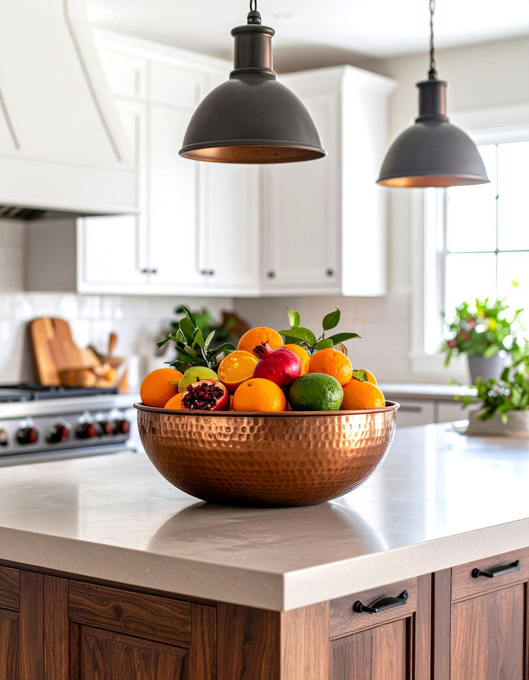 The Seasonal Fruit Bowl Statement - 30 kitchen island centerpiece ideas