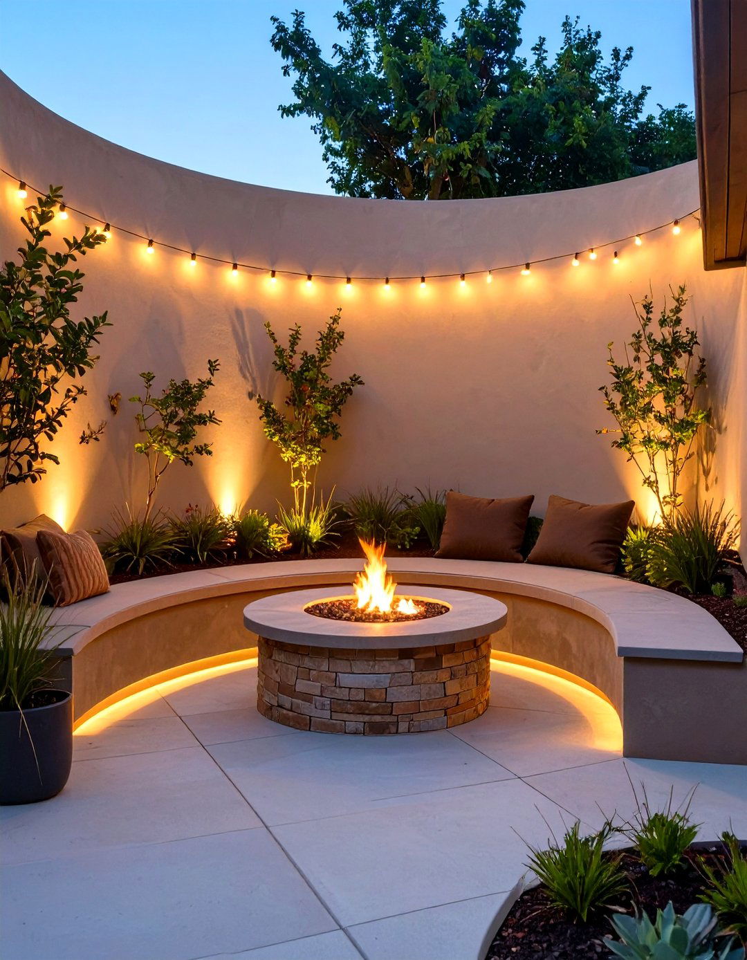 The Secluded Fire Pit Nook - 30 custom landscape design ideas