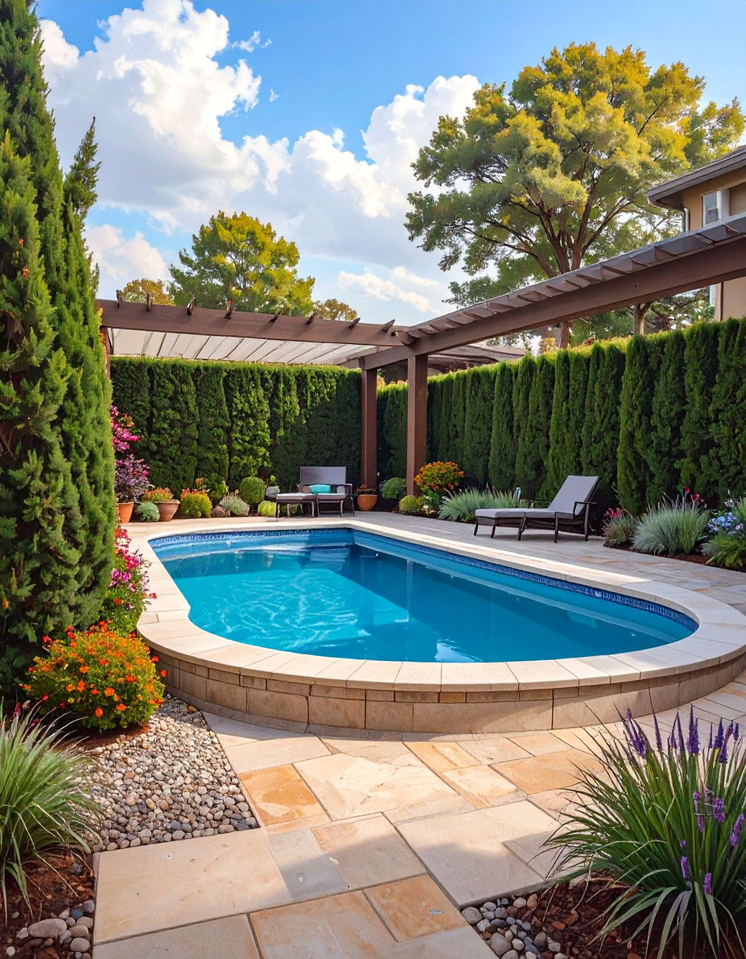 The Secluded Privacy Haven - 30 above ground pool landscaping ideas