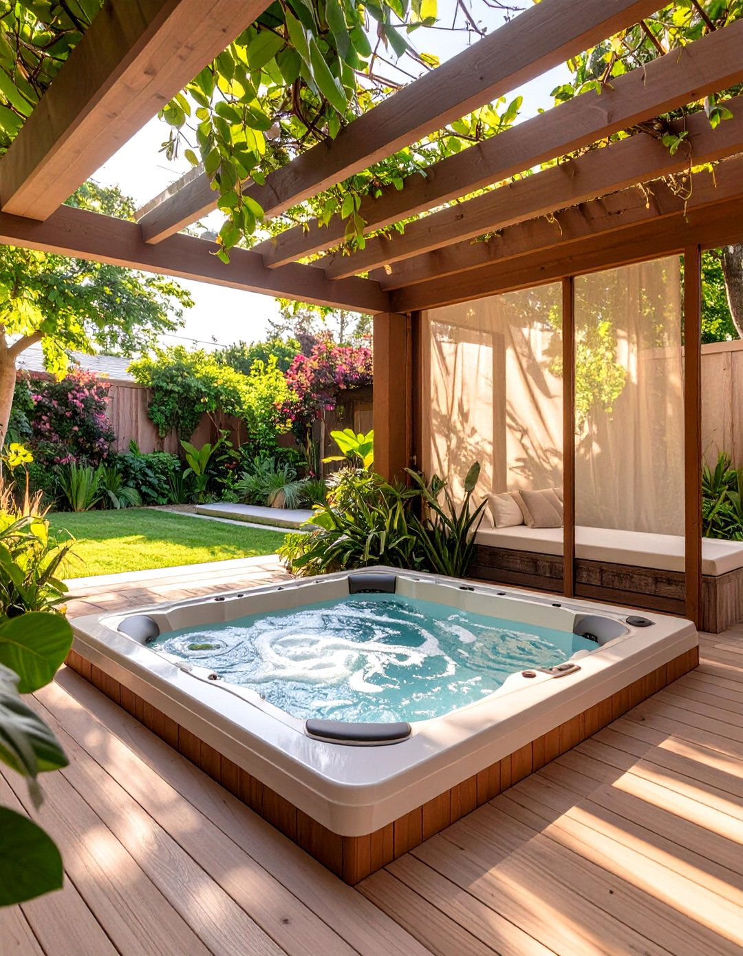 The Secluded Spa and Hot Tub Area - 30 backyard remodel ideas