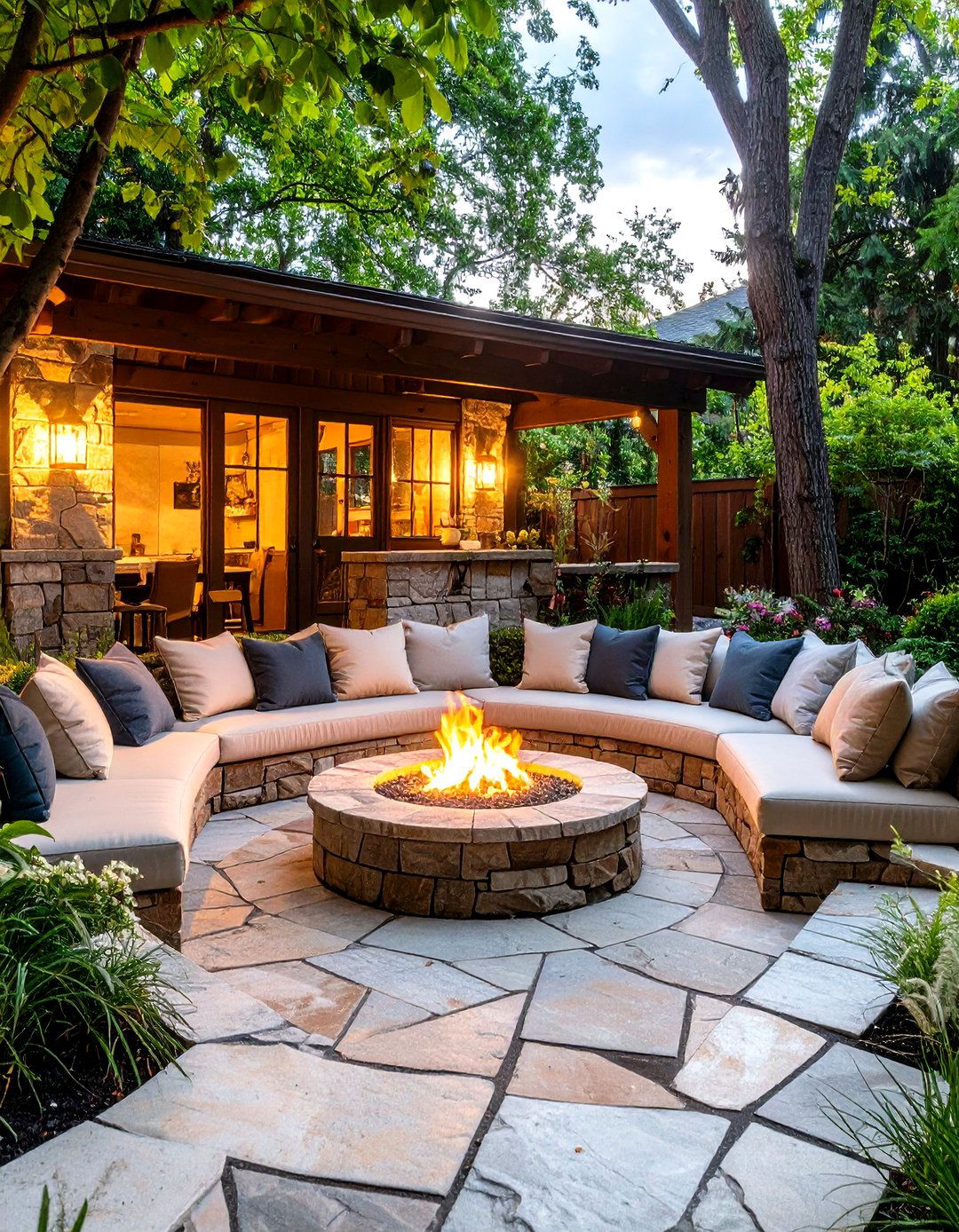 The Secluded Sunken Patio Nook - 30 diy patio ideas