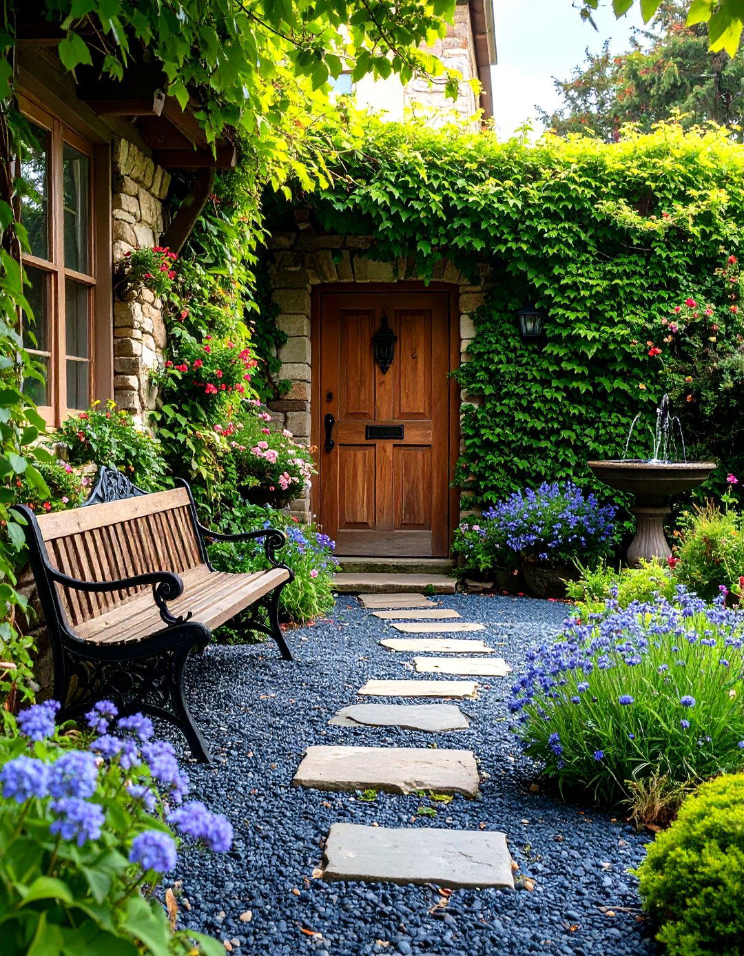 The Secret Garden with a Gravel Entrance - 30 gravel backyard ideas