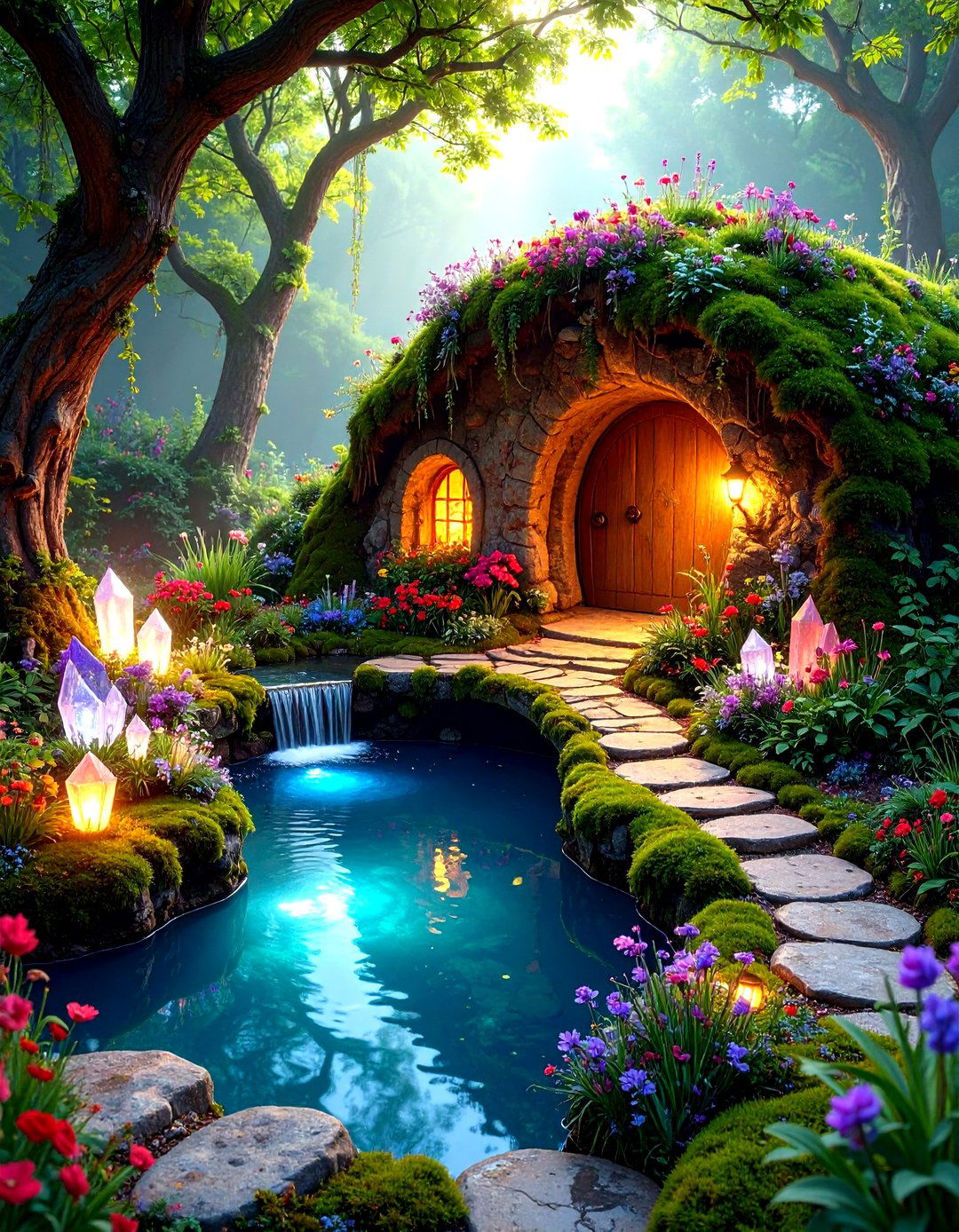 The Secret Grotto Fairy Garden - 30 large outdoor fairy garden ideas