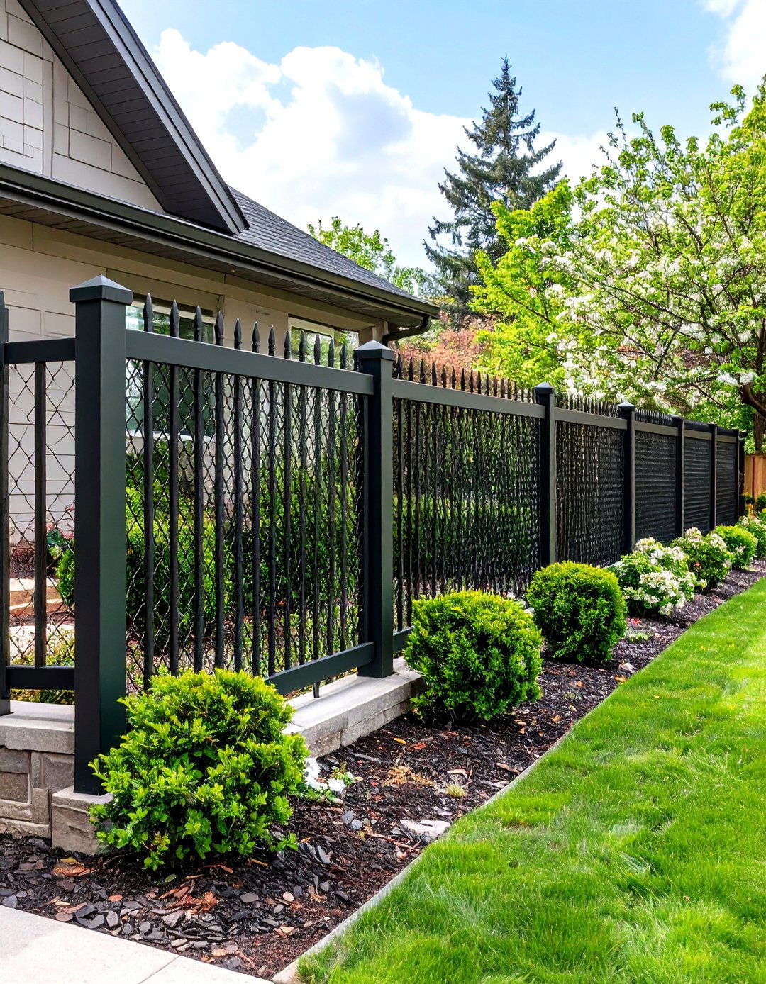 The Secure Chain Link Fence with Privacy Slats - 30 front yard fencing ideas