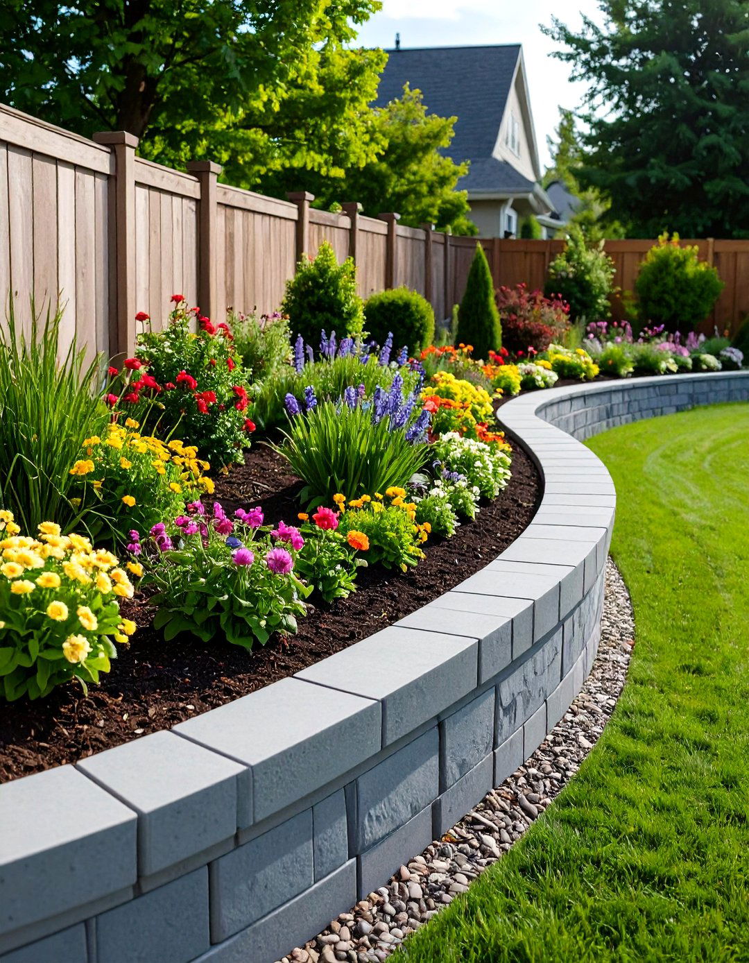 The Segmental Block Garden Wall System - 30 garden retaining wall ideas