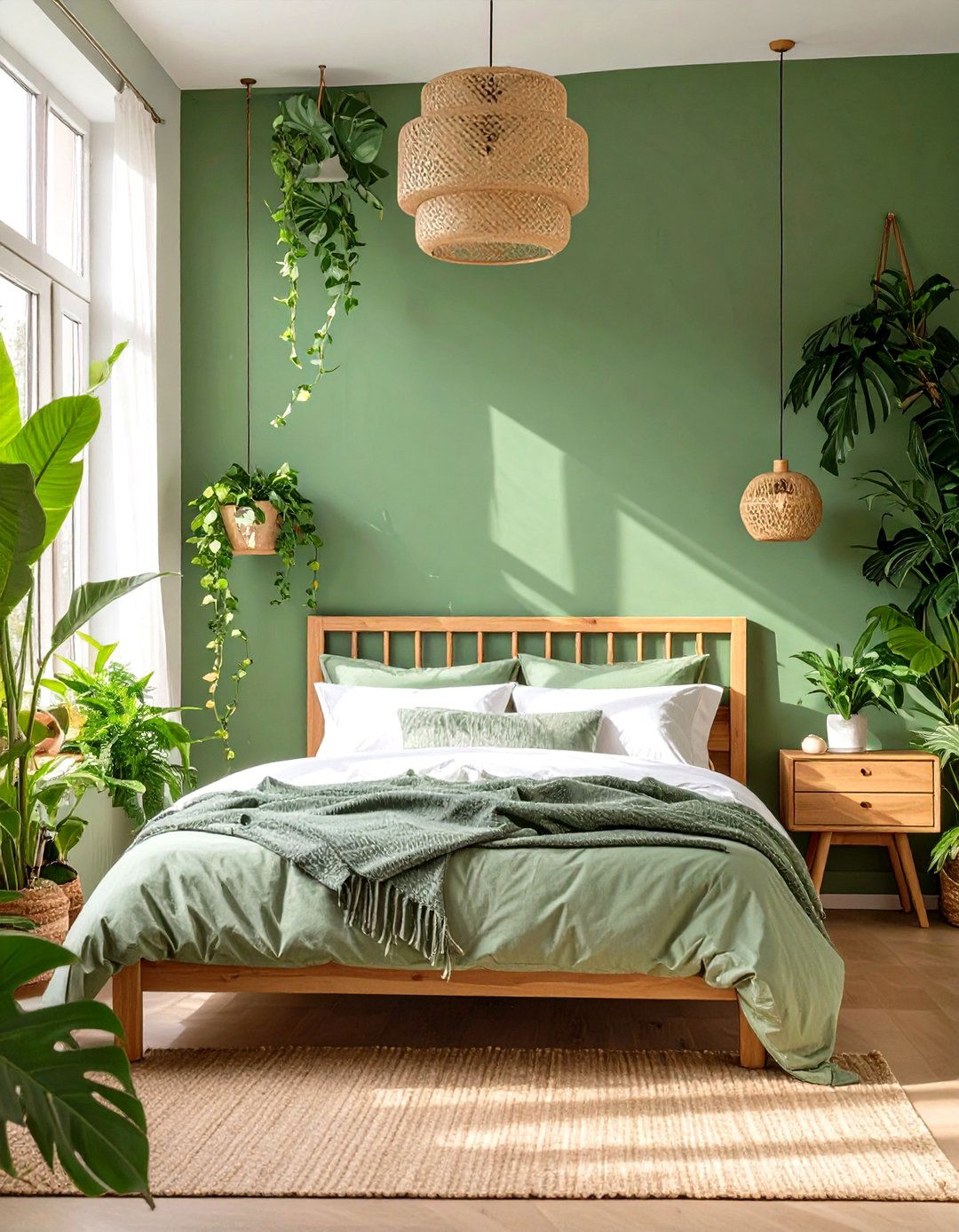 The Serene Green Botanical Bedroom - 30 cozy master bedroom ideas