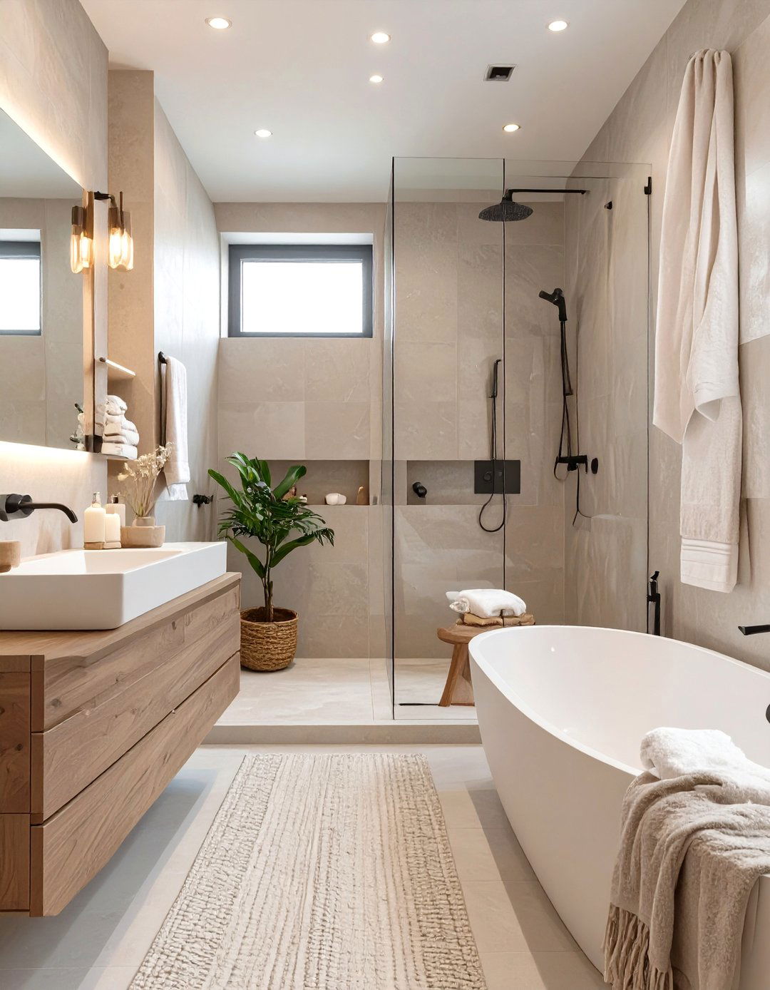 The Serene Neutral Palette Bathroom - 30 ai spa bathroom design ideas