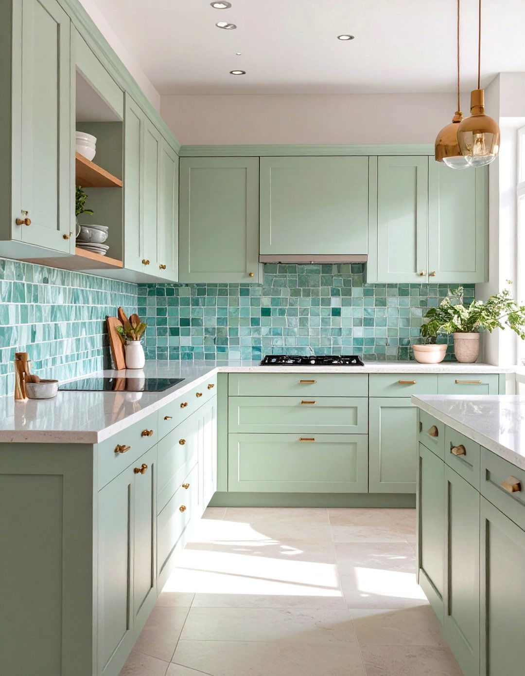 The Serene Sea Glass Kitchen - 30 beach house kitchen ideas
