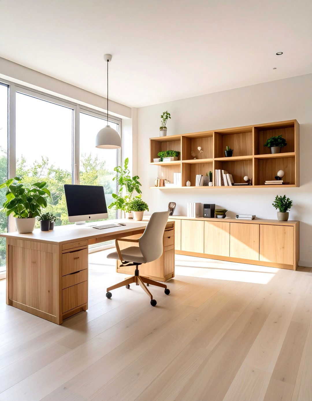 The Serene Zen Garden Office with Natural Elements - 30 home office storage ideas