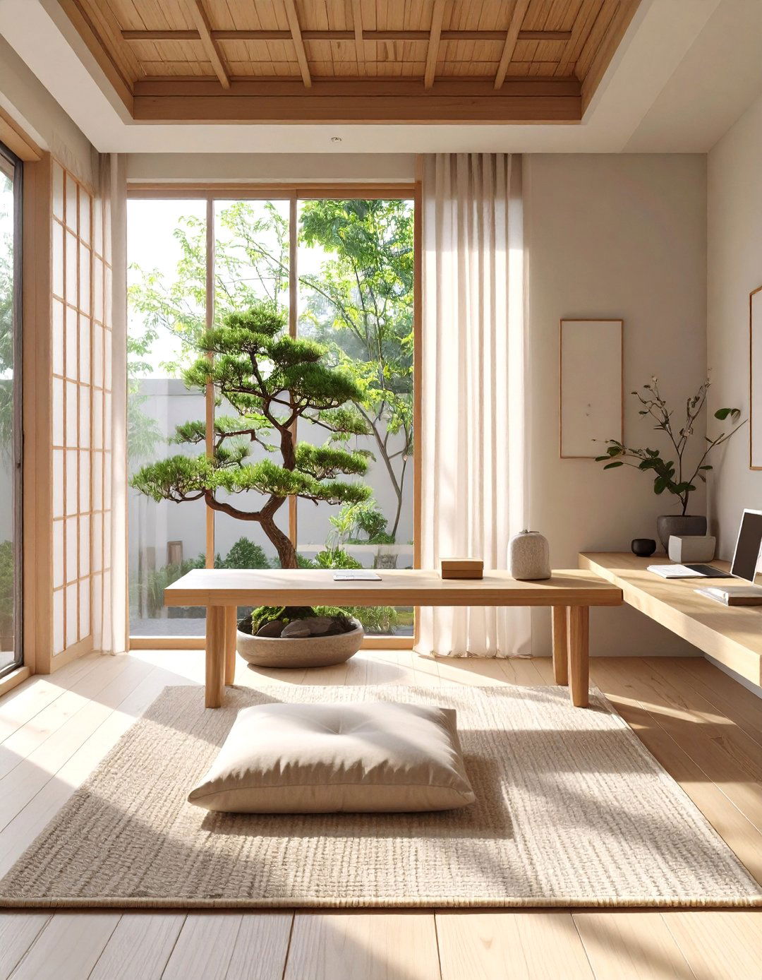 The Serene Zen Minimalist Office - 30 at home office ideas