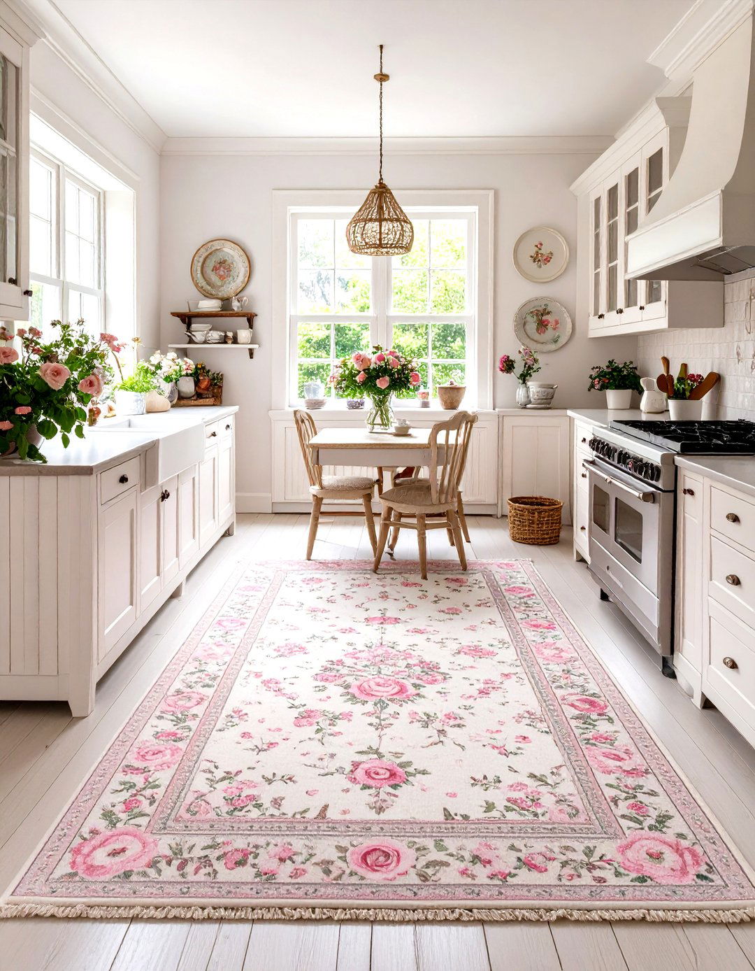 The Shabby Chic Kitchen Rug - 30 kitchen rug ideas