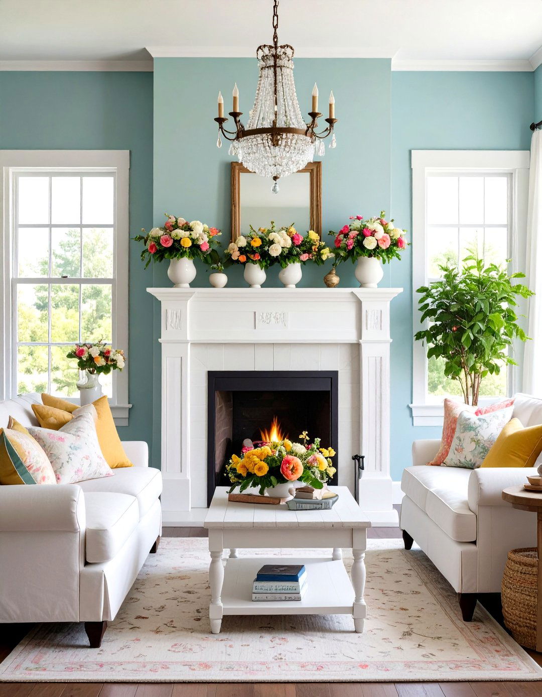 The Shabby Chic Living Room Fireplace - 30 living room with fireplace decor ideas
