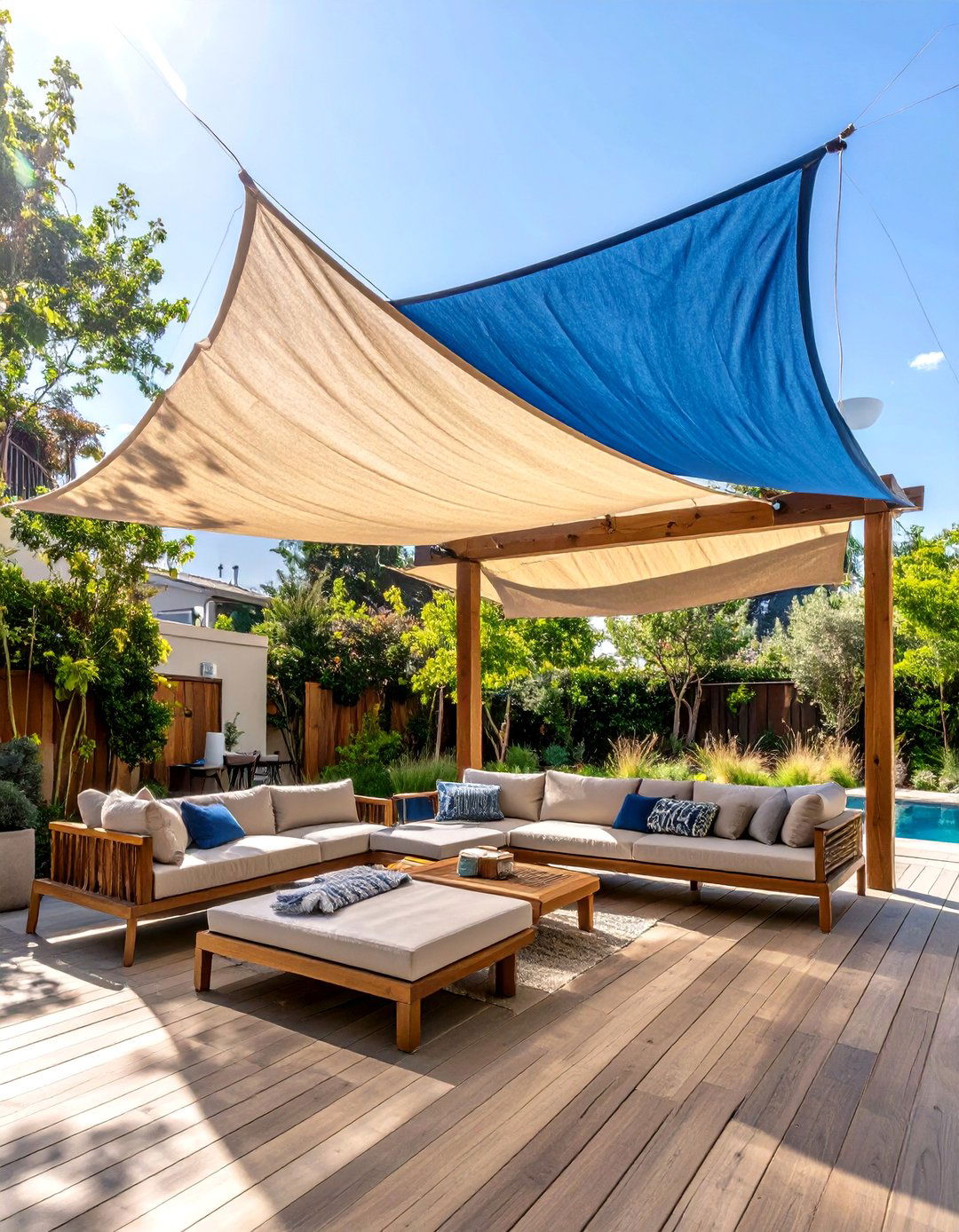 The Shade Sail Sanctuary Deck - 30 deck ideas on a budget