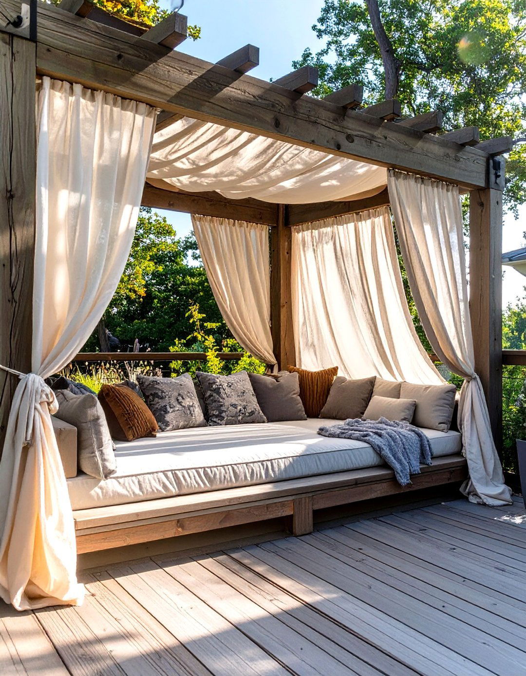 The Shaded Daybed Nook Deck - 30 deck design tool ideas