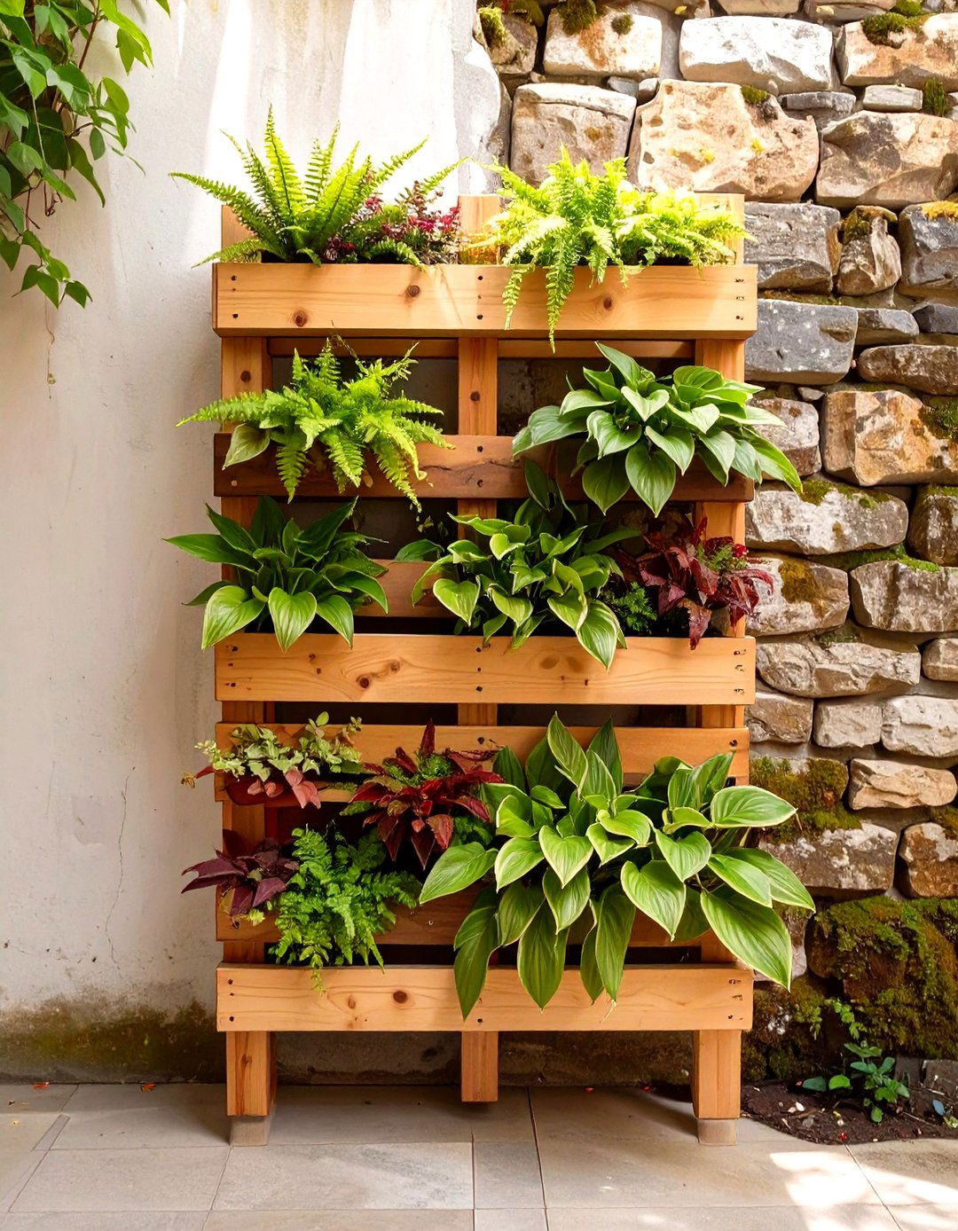 The Shaded Fern Wall Pallet Garden - 30 homemade pallet garden designs