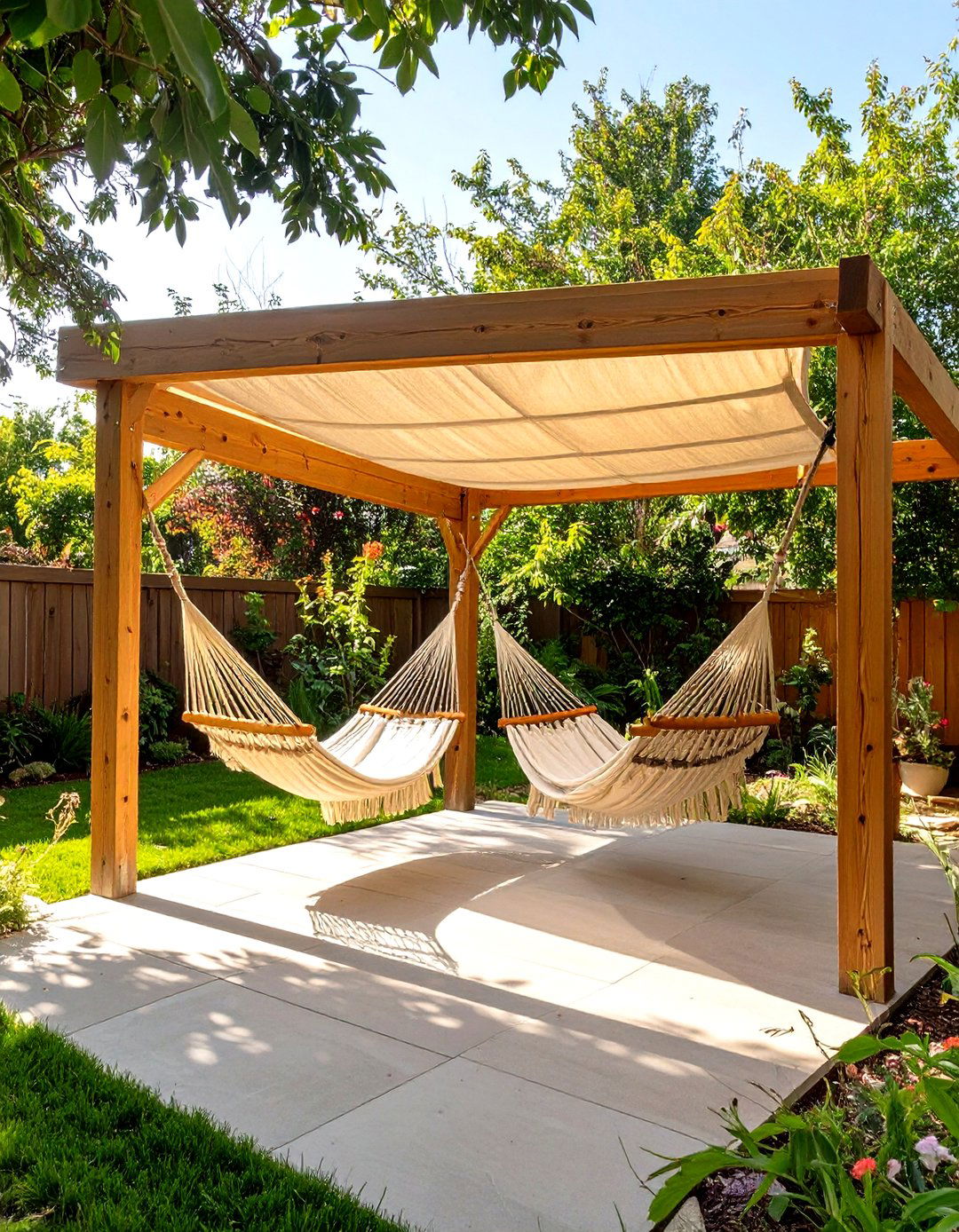 The Shaded Hammock Haven - 30 inexpensive covered patio ideas
