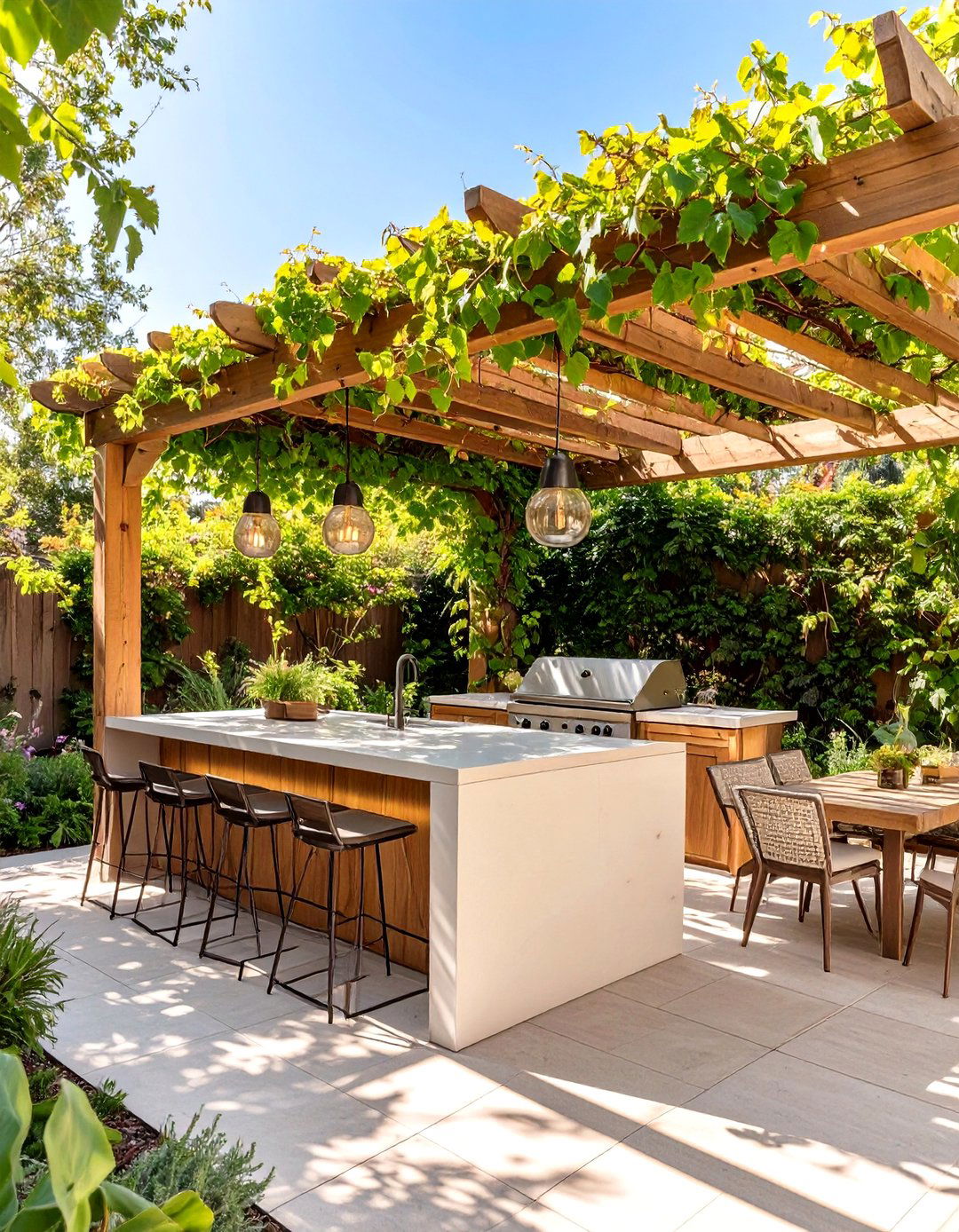 The Shaded Pergola Outdoor Kitchen - 30 ai outdoor kitchen design ideas