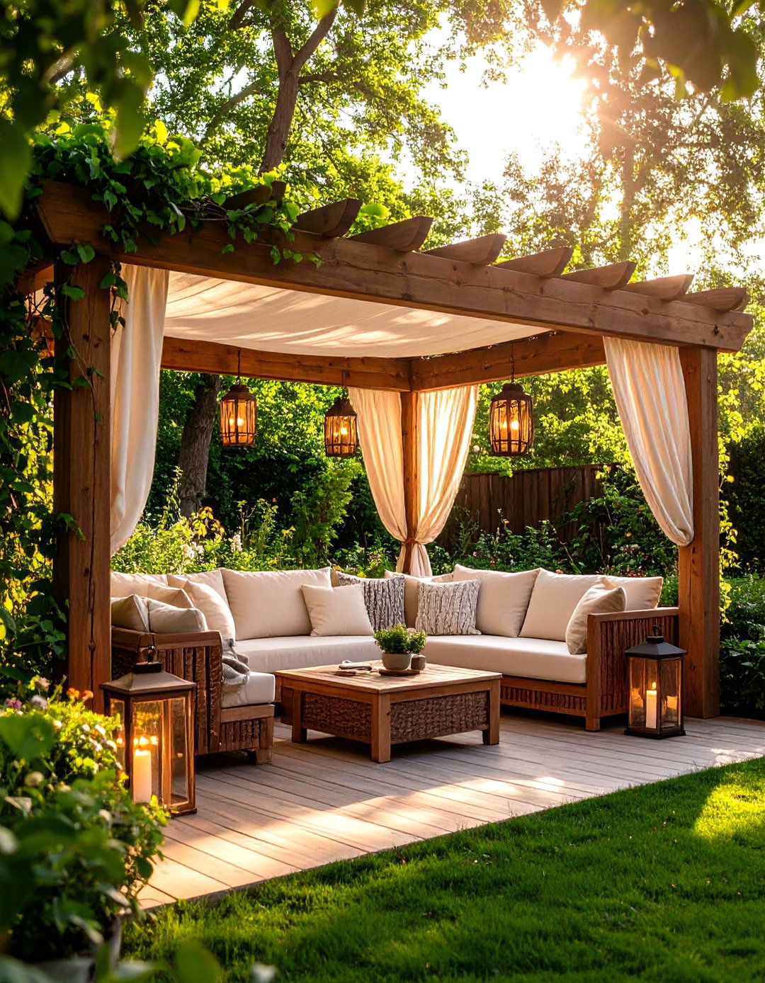 The Shaded Pergola Retreat - 30 how to design outdoor living spaces ideas