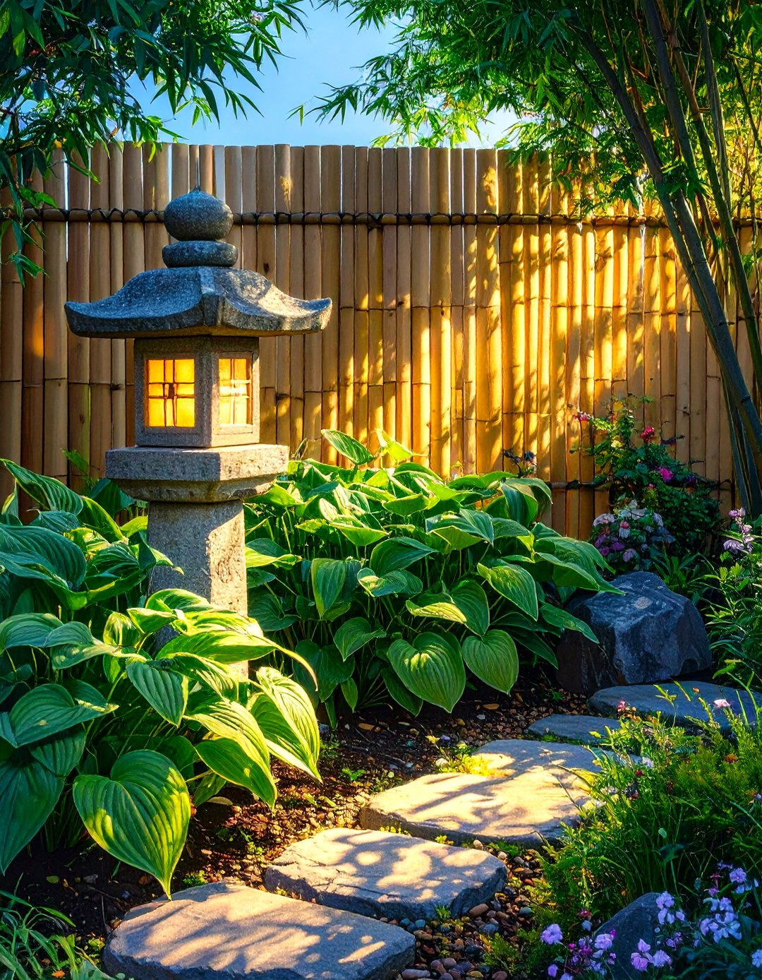 The Shadow Play Lantern Garden - 30 low maintenance japanese garden design ideas