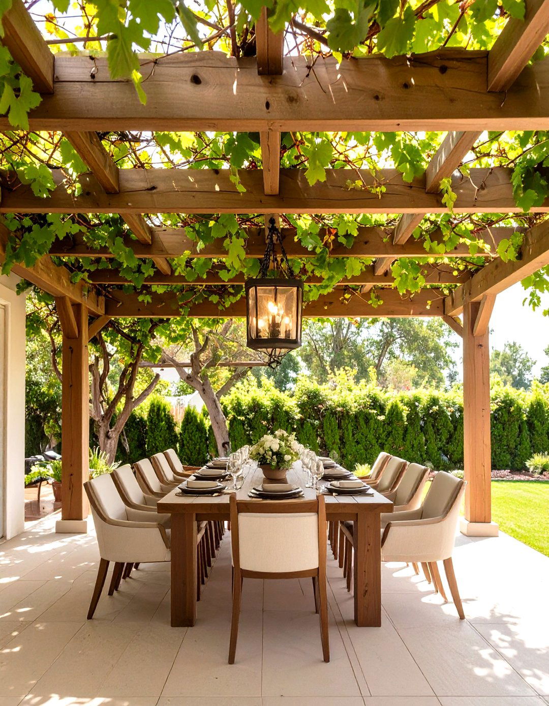 The Shady Pergola Dining Area - 30 design your backyard online free ideas