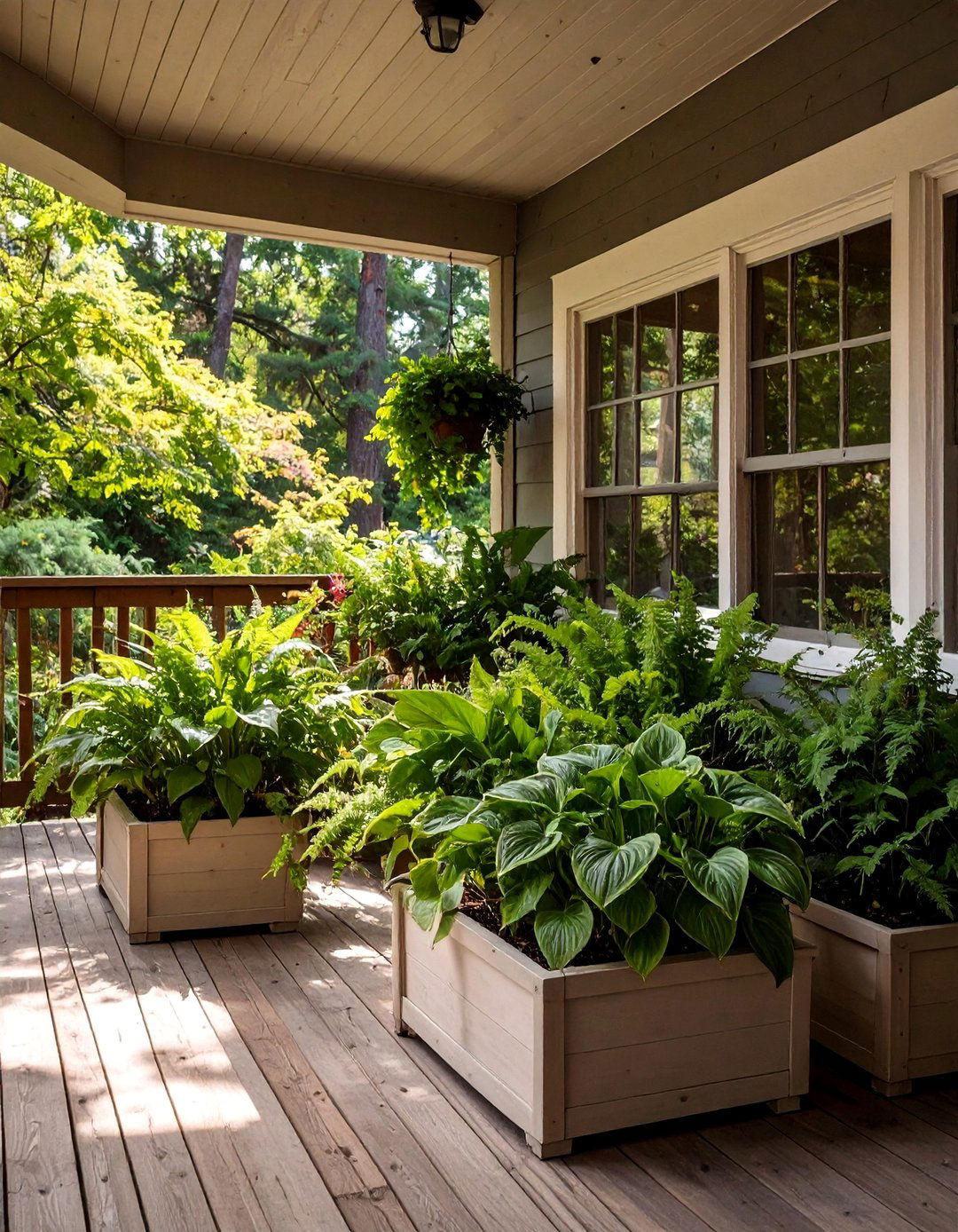 The Shady Retreat Deck Garden - 30 deck garden ideas