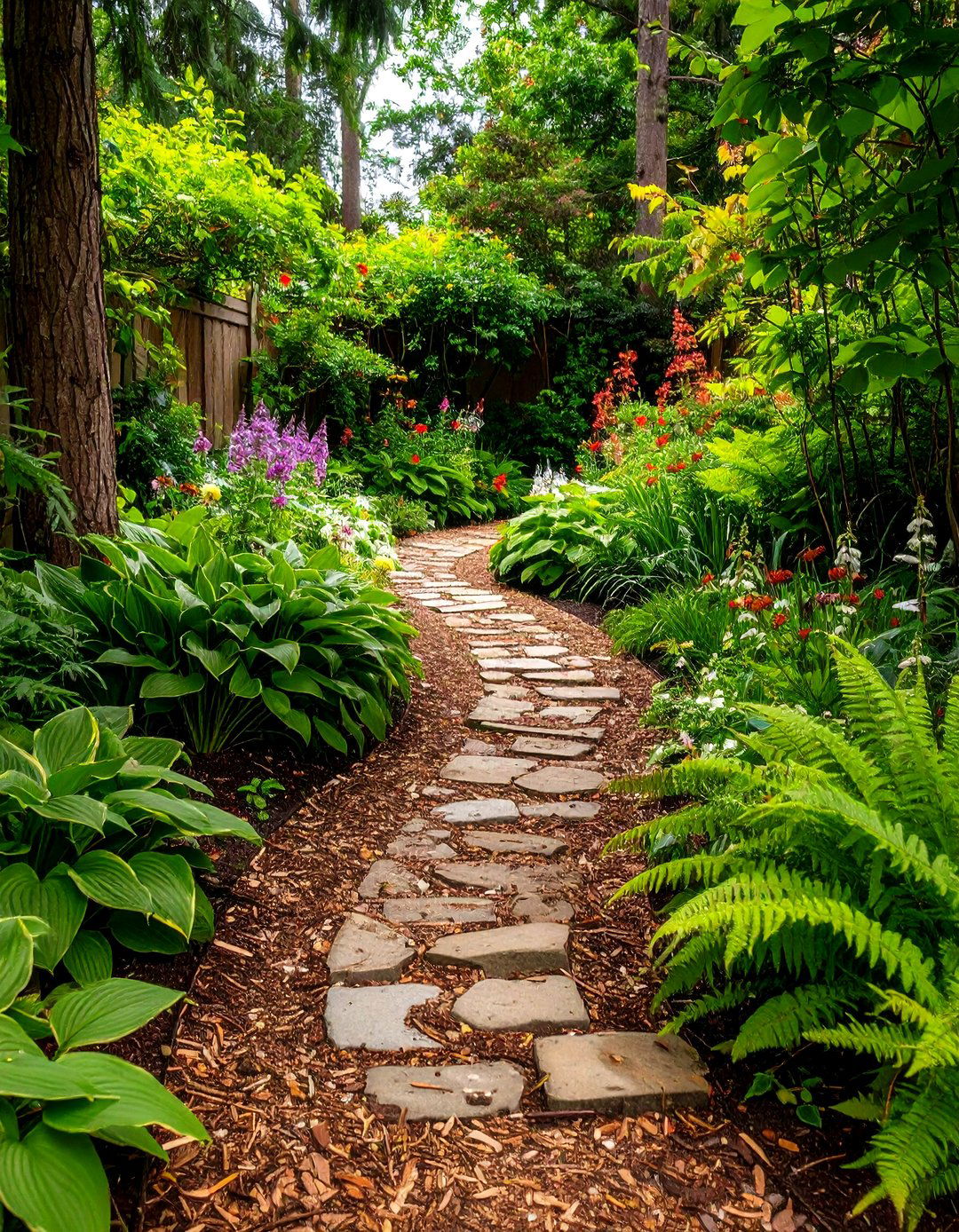 The Shady Woodland Path - 30 diy landscaping ideas