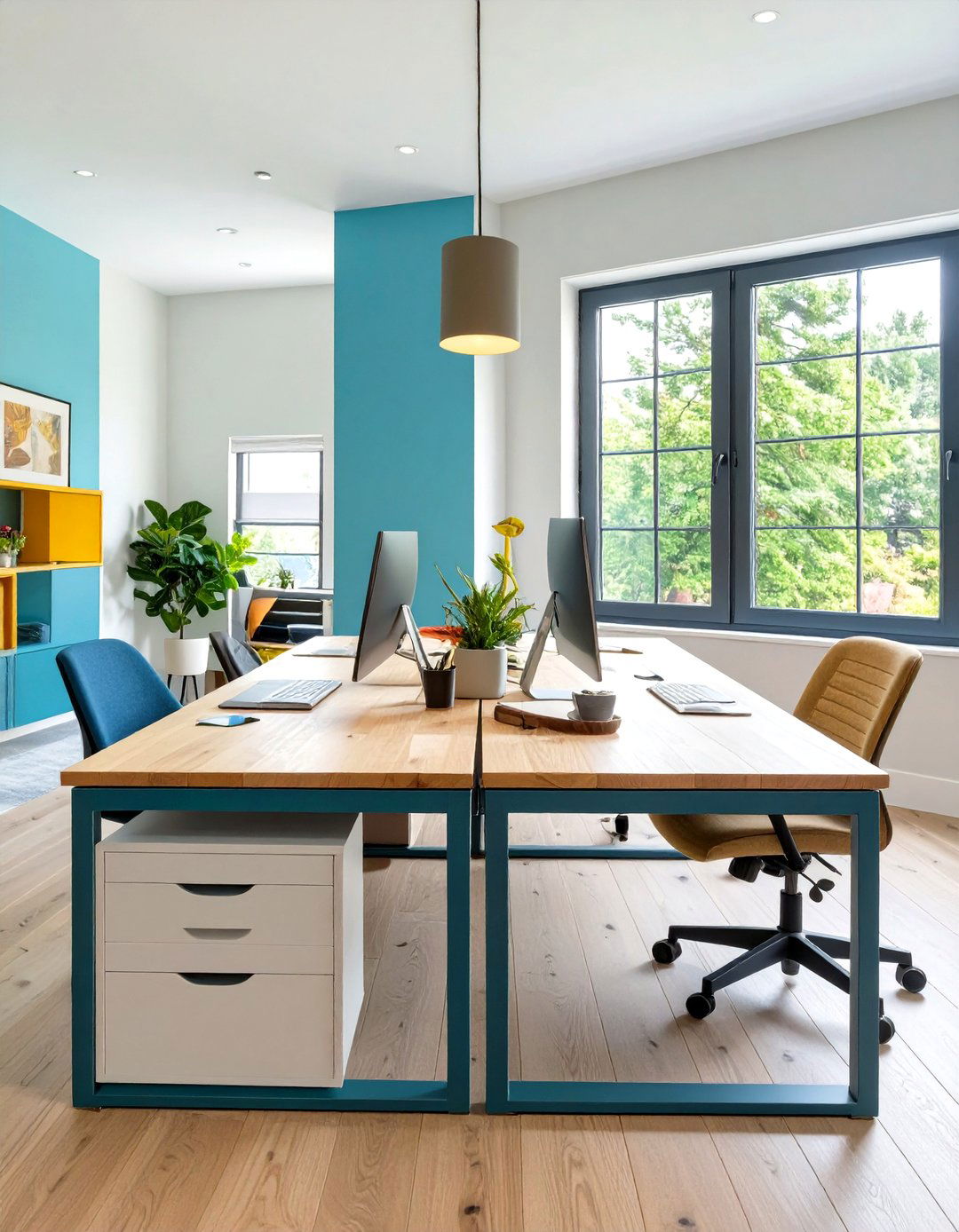 The Shared Double Workstation Home Office - 30 ikea home office ideas