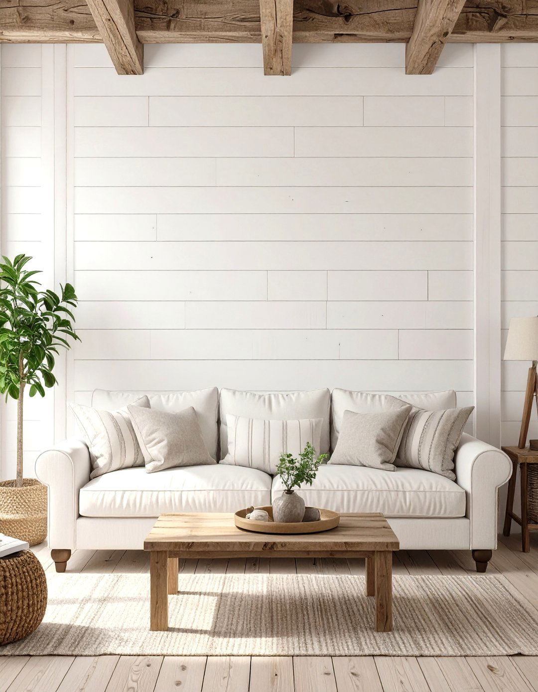 The Shiplap Feature Wall - 30 creative living room wall decor ideas