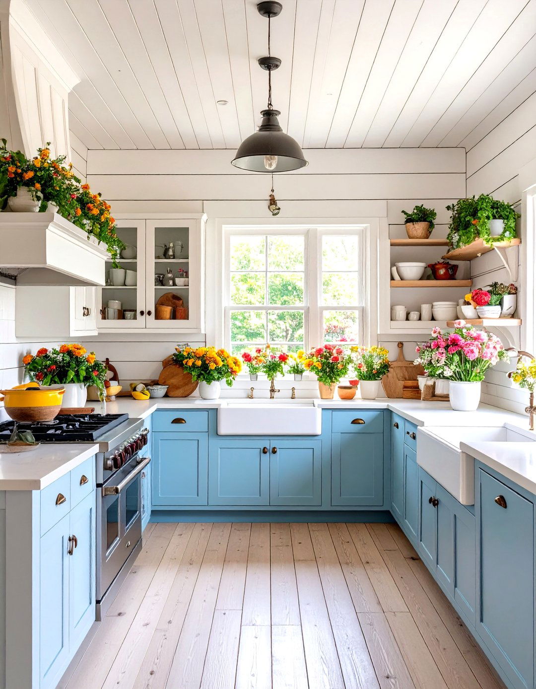 The Shiplap Wall Farmhouse Kitchen - 30 farmhouse country kitchen ideas