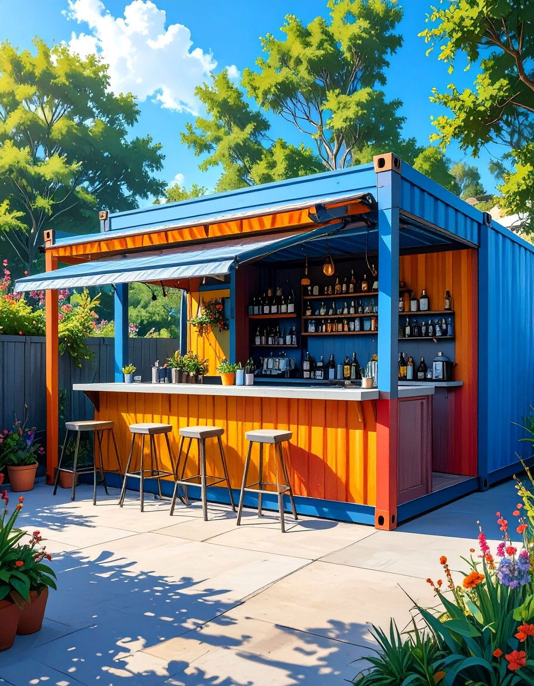 The Shipping Container Outdoor Bar - 30 modern outdoor bar ideas