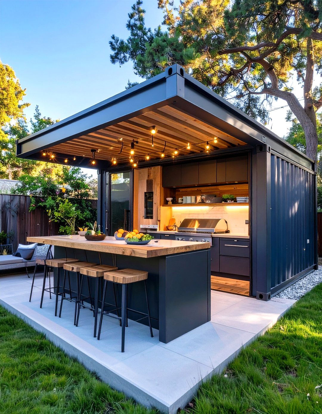 The Shipping Container Slice - 30 inexpensive covered outdoor kitchen ideas