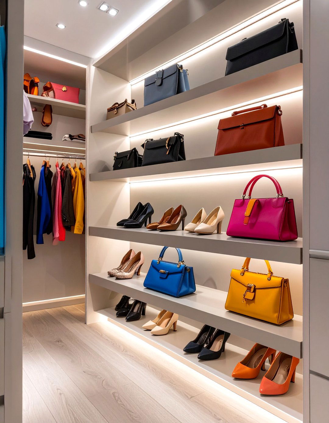 The Shoe and Accessory Focused Closet Wall - 30 closet system ideas