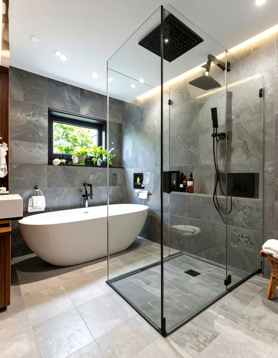The Shower and Bathtub in One Wet Zone - 30 bathroom shower designs
