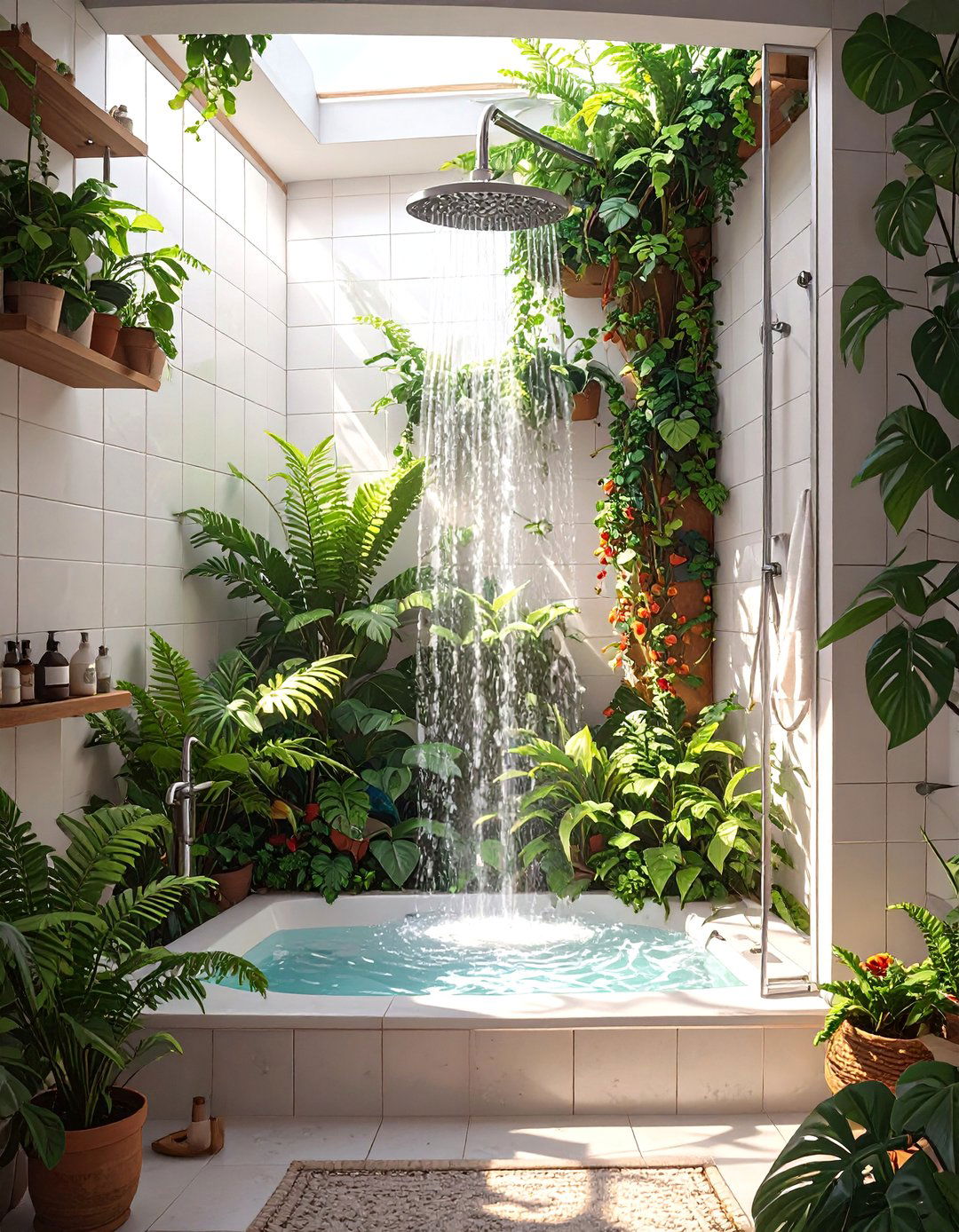 The Shower with Integrated Planters - 30 bathroom shower remodel ideas