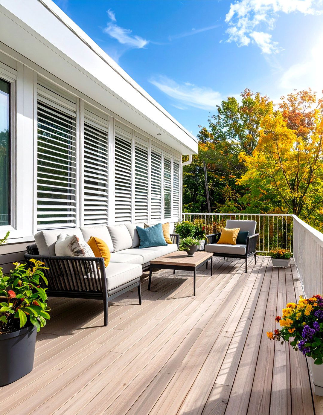The Shutter Style Adjustable Louvers - 30 deck privacy screen ideas