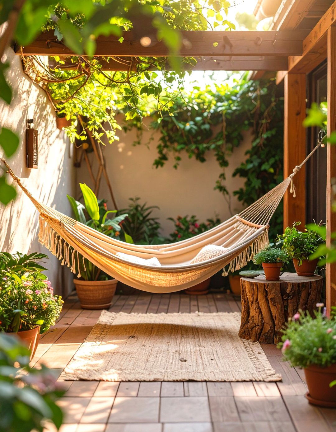 The Simple Hammock Hangout Patio - 30 cheap patio ideas